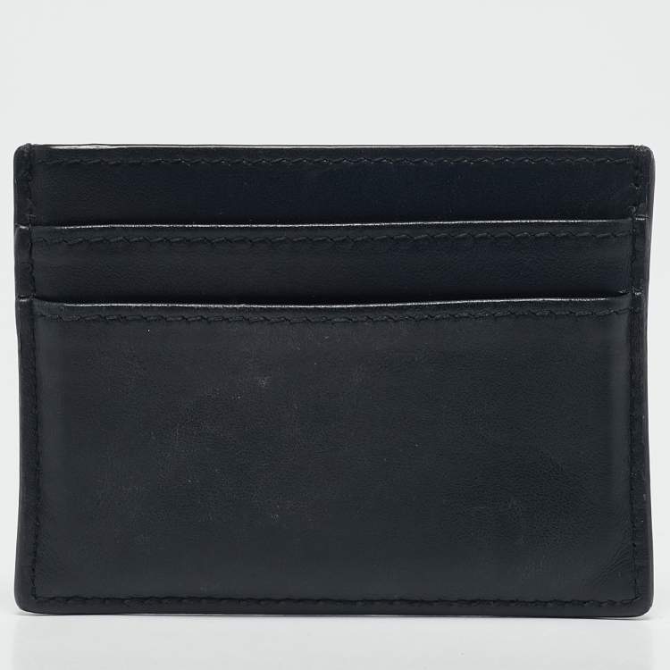 Pre Owned Christian Dior Navy Blue Leather Vibe Voyageur Card Case