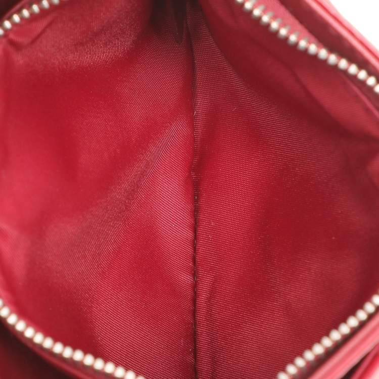 Pre Owned Dior Red Patent Leather Miss Dior Wallet On Chain Pouch