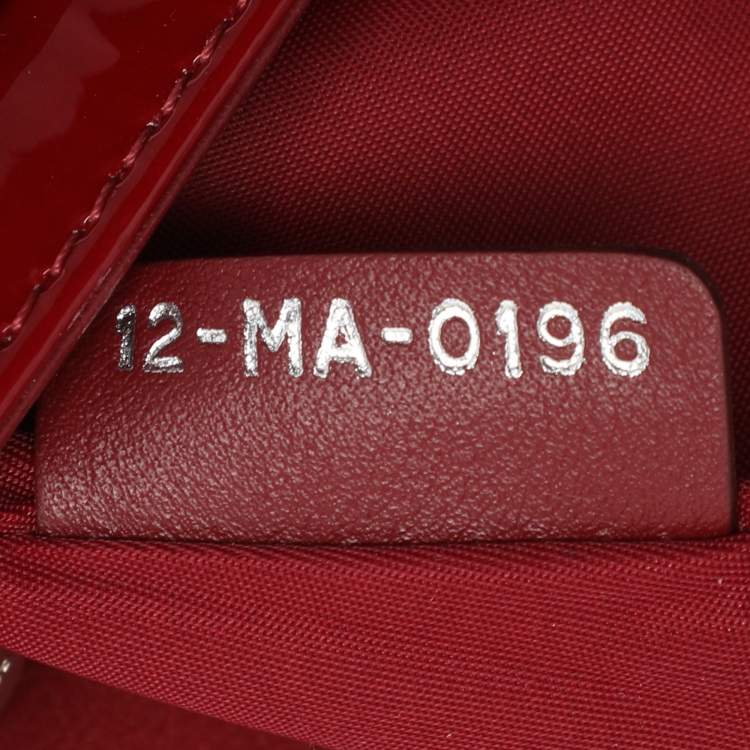 Pre Owned Dior Red Patent Leather Miss Dior Wallet On Chain Pouch