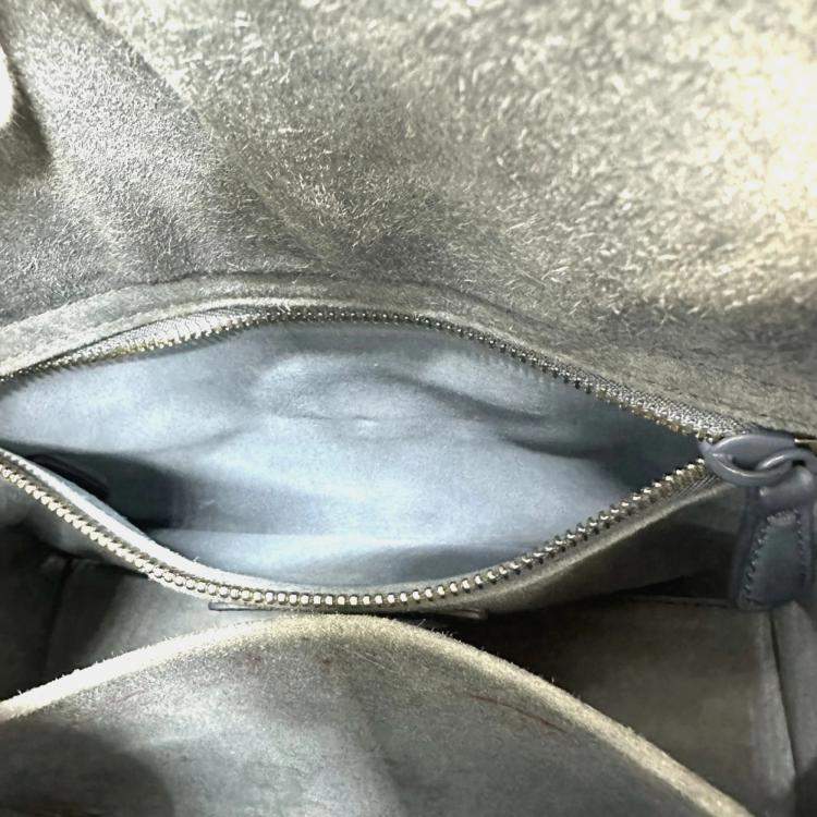 Pre Owned Dior Blue Lambskin Lady Dior Shoulder Bag