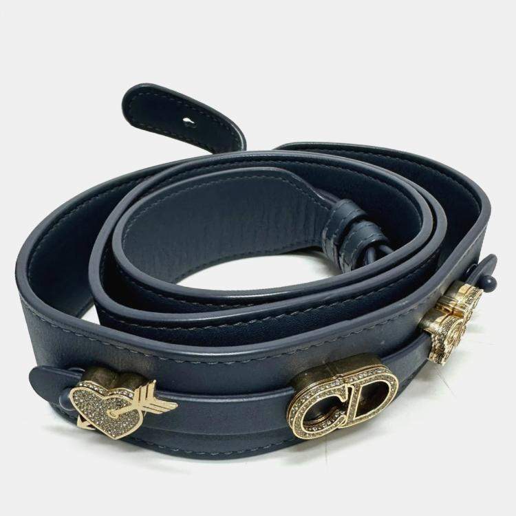 Pre Owned Dior Blue Lambskin Lady Dior Shoulder Bag