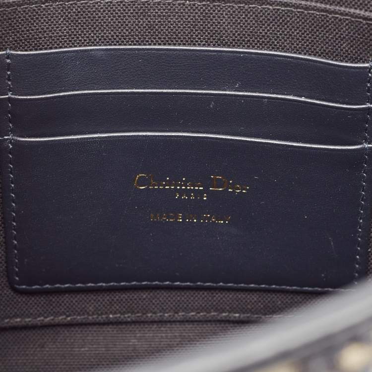 Pre Owned Dior Navy Blue Oblique Jacquard Canvas 30 Montaigne Pouch