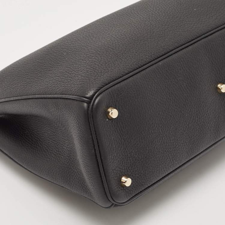 Pre Owned Dior Black Leather Large Diorissimo Shopper Tote