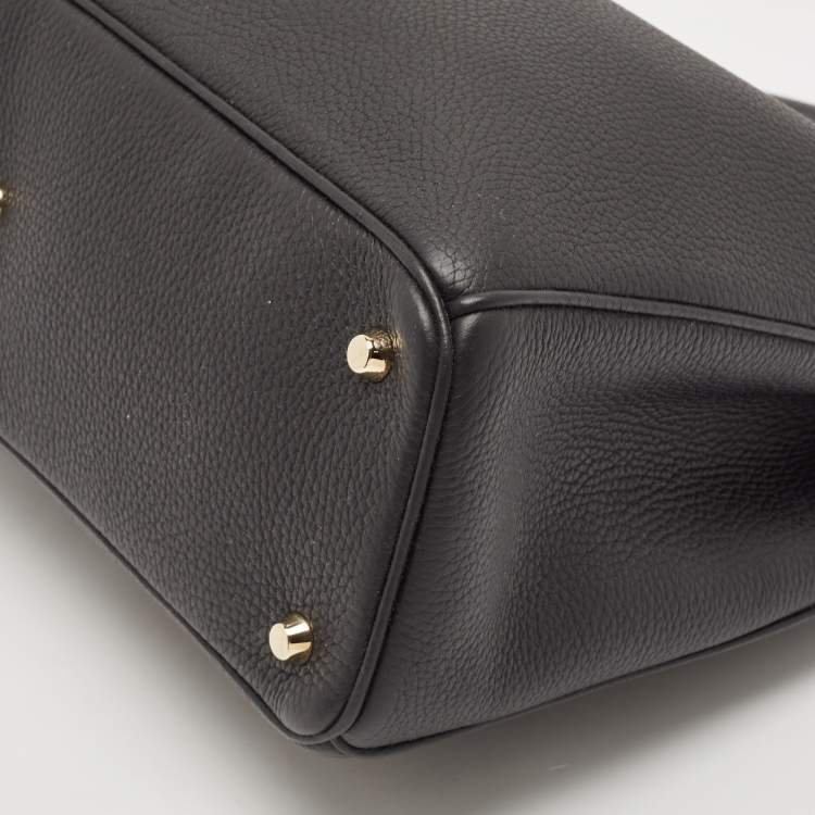 Pre Owned Dior Black Leather Large Diorissimo Shopper Tote