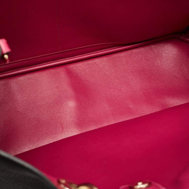 Pre Owned Dior Black Leather Large Diorissimo Shopper Tote