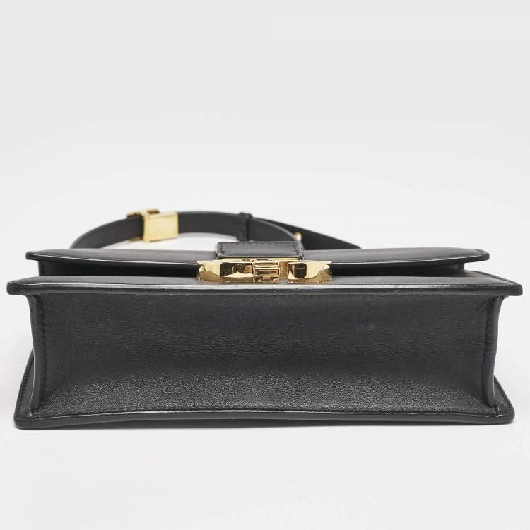 Pre Owned Dior Black Leather East West 30 Montaigne Chain Bag