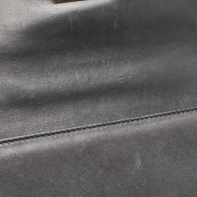 Pre Owned Dior Black Leather East West 30 Montaigne Chain Bag
