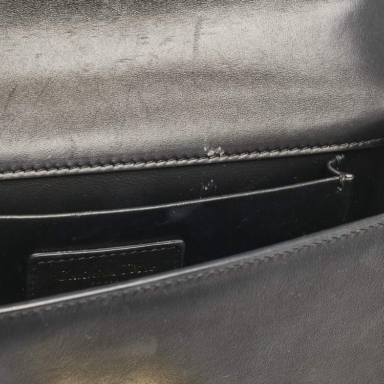 Pre Owned Dior Black Leather East West 30 Montaigne Chain Bag