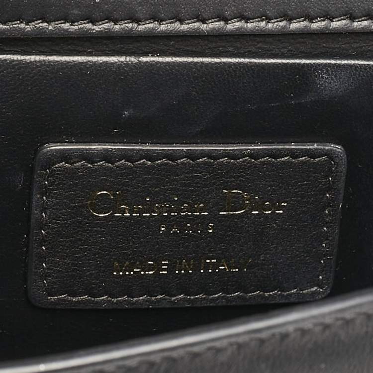 Pre Owned Dior Black Leather East West 30 Montaigne Chain Bag