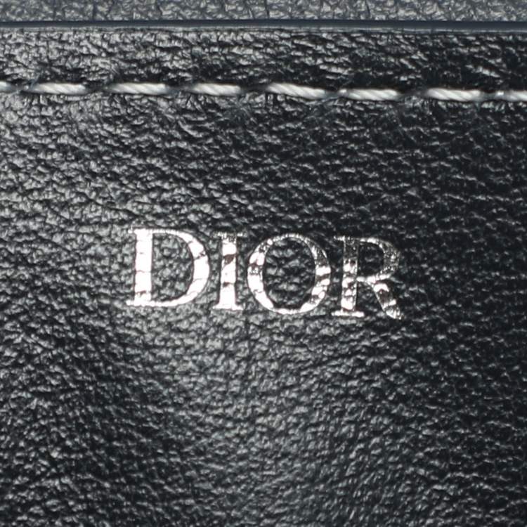 Pre Owned Dior Blue Leather Saddle Pouch Clutch