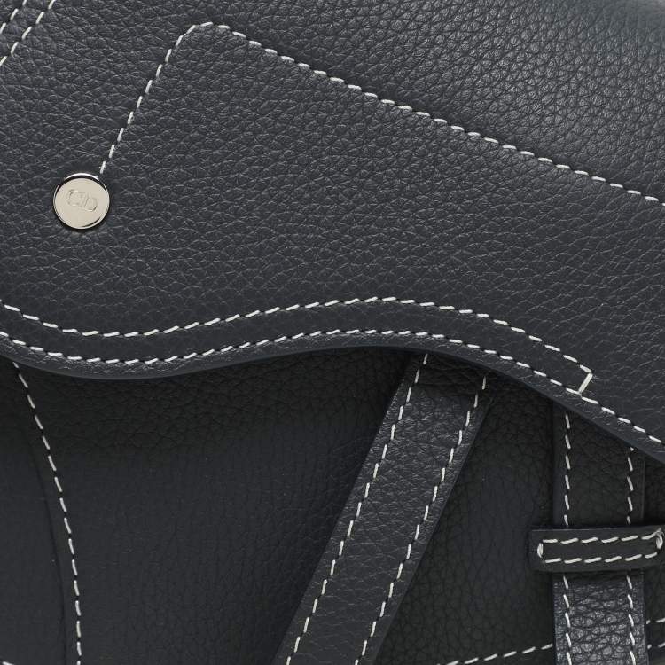 Pre Owned Dior Blue Leather Saddle Pouch Clutch