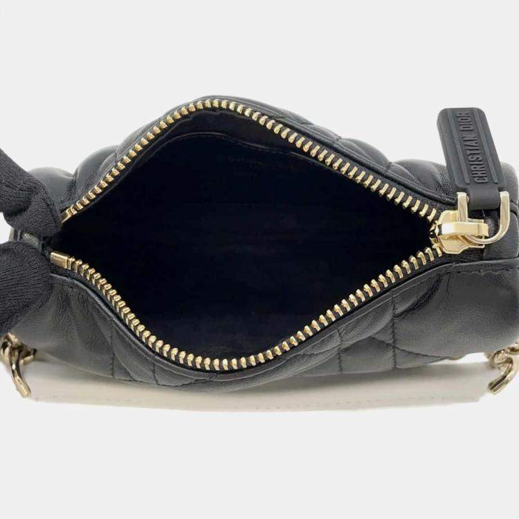 Pre Owned Dior Black/White Lambskin Dior Vibe Micro Handbag 