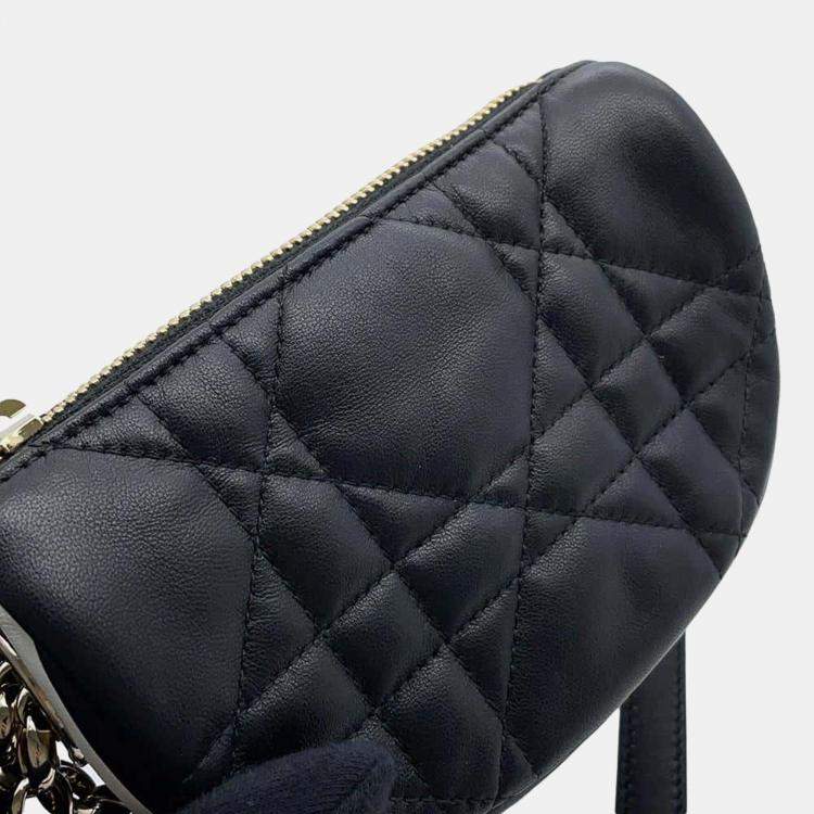 Pre Owned Dior Black/White Lambskin Dior Vibe Micro Handbag 