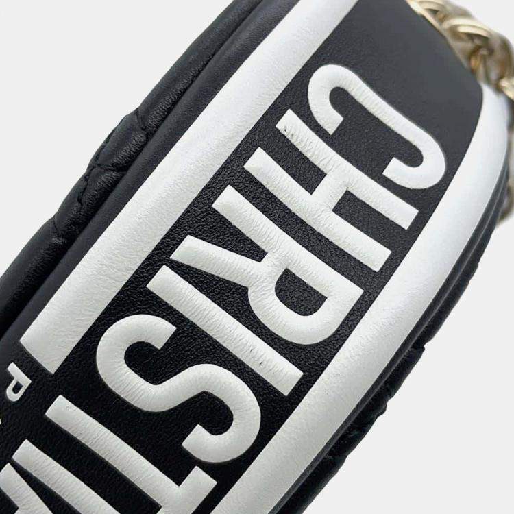 Pre Owned Dior Black/White Lambskin Dior Vibe Micro Handbag 