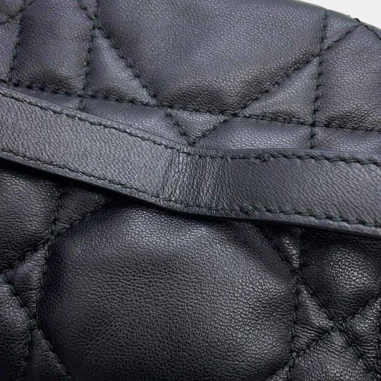 Pre Owned Dior Black/White Lambskin Dior Vibe Micro Handbag 
