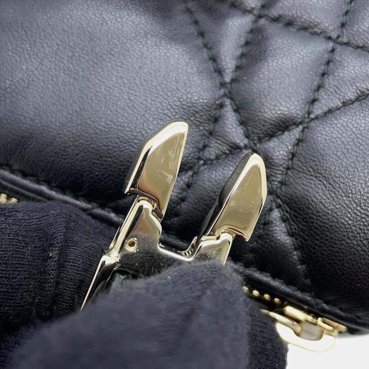 Pre Owned Dior Black/White Lambskin Dior Vibe Micro Handbag 