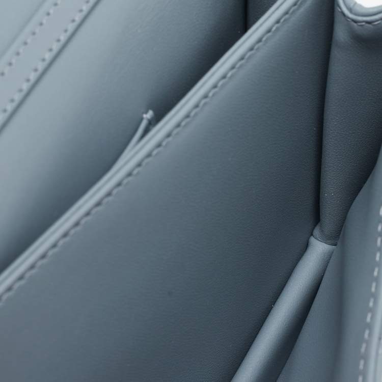 Pre Owned Dior Light Blue Cannage Leather Mini My Dior Top Handle Bag