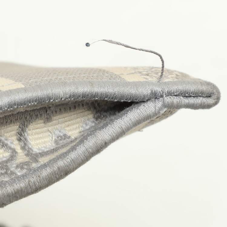 Pre Owned Dior Grey/White Oblique Canvas Saddle Belt Bag