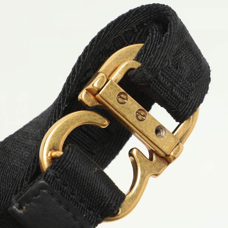 Pre Owned Dior Blue Oblique Canvas and Leather Saddle Belt Bag
