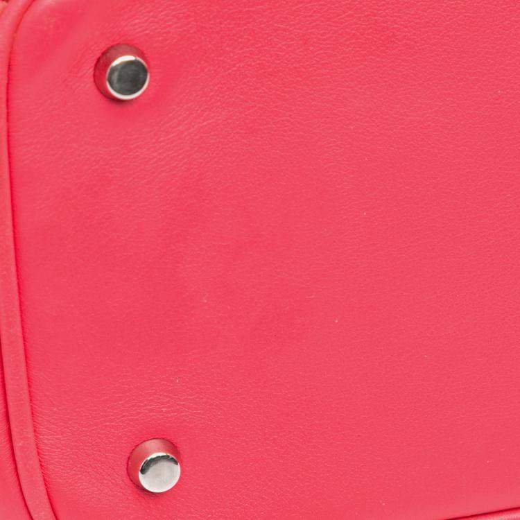 Pre Owned Dior Pink Small Leather Diorissimo Satchel