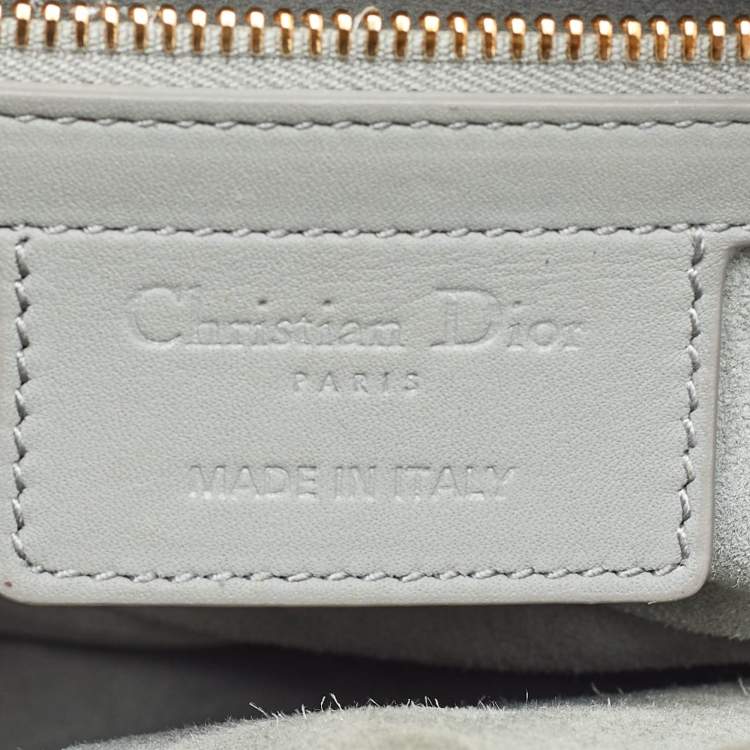 Pre Owned Dior Grey Leather Saddle Bag