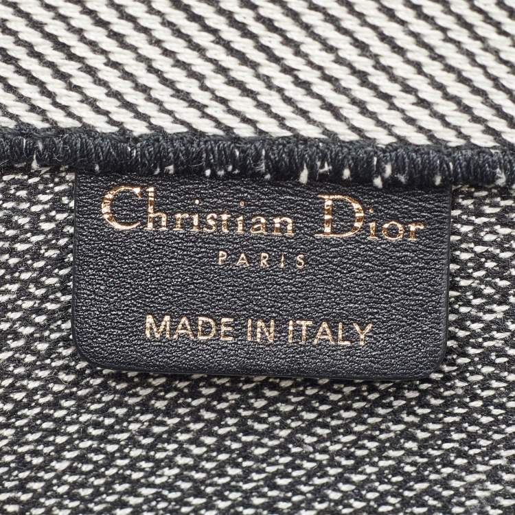 Pre Owned Dior Black/White Check'N'Dior Canvas Medium Book Tote
