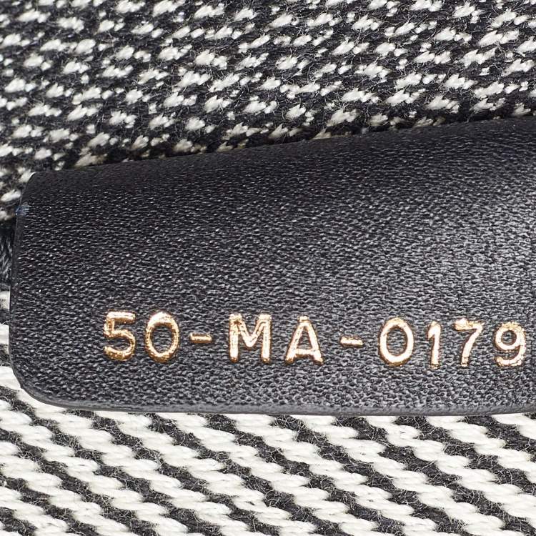 Pre Owned Dior Black/White Check'N'Dior Canvas Medium Book Tote