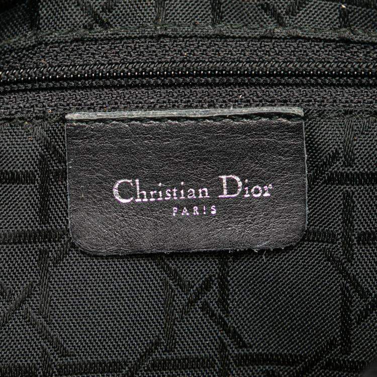 Pre Owned Dior Brown Medium Canvas Cannage Leopard Print Lady Dior
