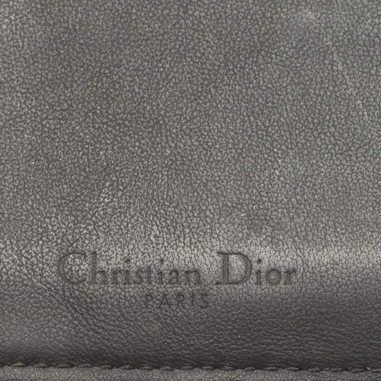 مملوكة مسبقًا Dior Black Ultra Matte Cannage Leather Lady Dior Zip Card Holder