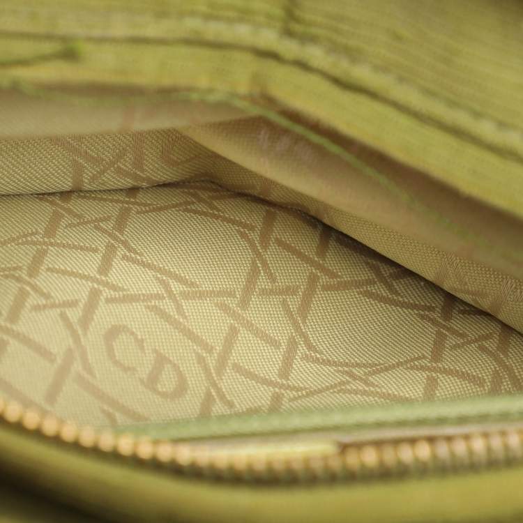 Pre Owned Dior Green Fabric Medium Vintage Lady Dior Tote