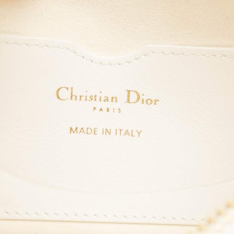 Pre Owned Dior White Cannage Leather Small Vibe Hobo