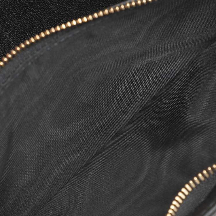 Pre Owned Dior Black Leather Diorama Wallet on Chain