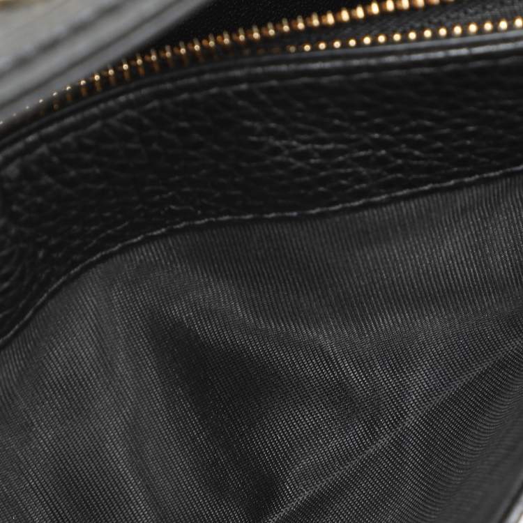 Pre Owned Dior Black Leather Diorama Wallet on Chain