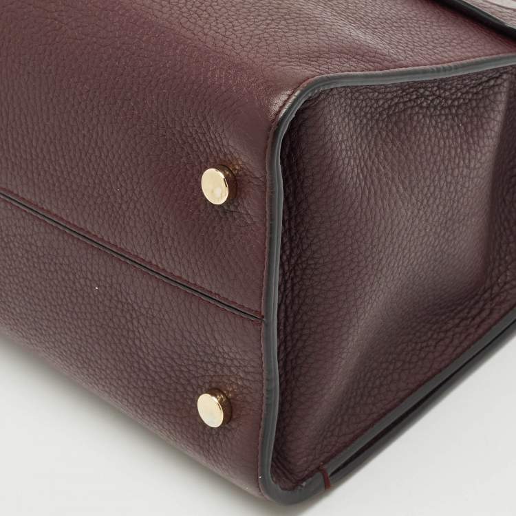 Pre Owned Dior Burgundy Leather Medium Diorever Top Handle Bag
