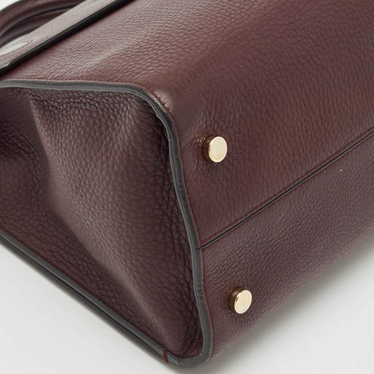 Pre Owned Dior Burgundy Leather Medium Diorever Top Handle Bag