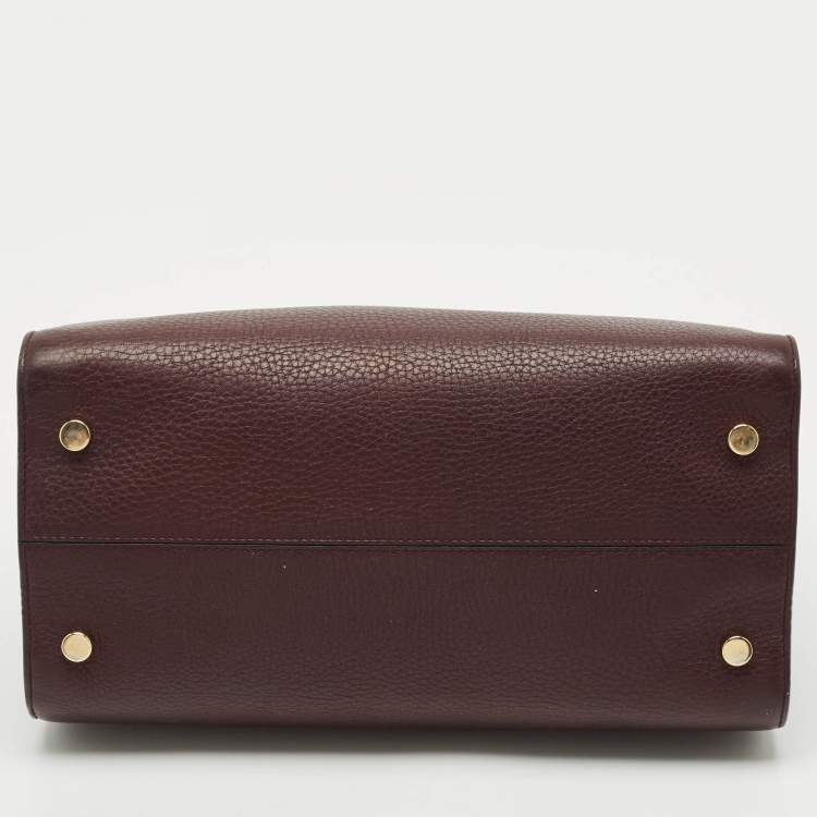 Pre Owned Dior Burgundy Leather Medium Diorever Top Handle Bag