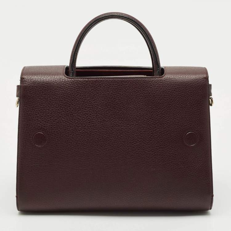 Pre Owned Dior Burgundy Leather Medium Diorever Top Handle Bag