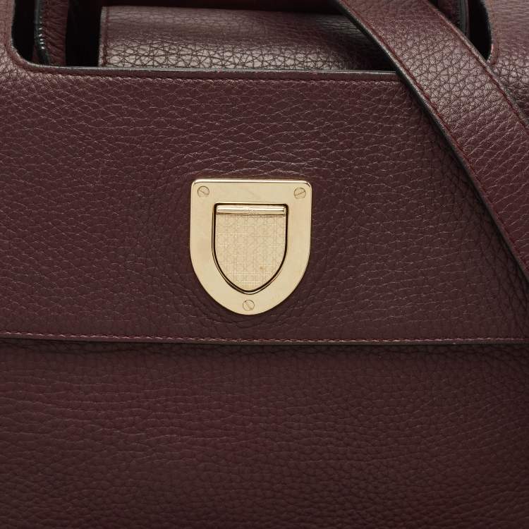 Pre Owned Dior Burgundy Leather Medium Diorever Top Handle Bag