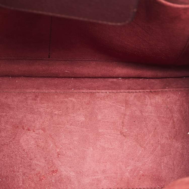 Pre Owned Dior Burgundy Leather Medium Diorever Top Handle Bag