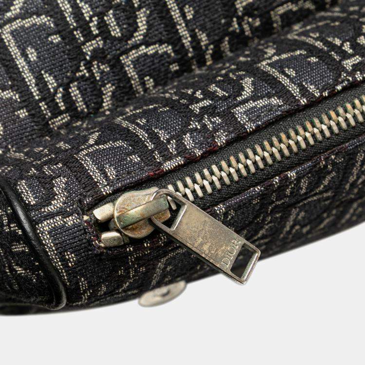 مملوكة مسبقًا Dior Black Oblique Canvas Saddle Crossbody