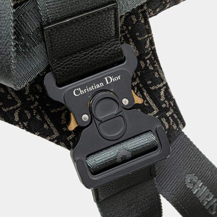 مملوكة مسبقًا Dior Black Oblique Canvas Saddle Crossbody