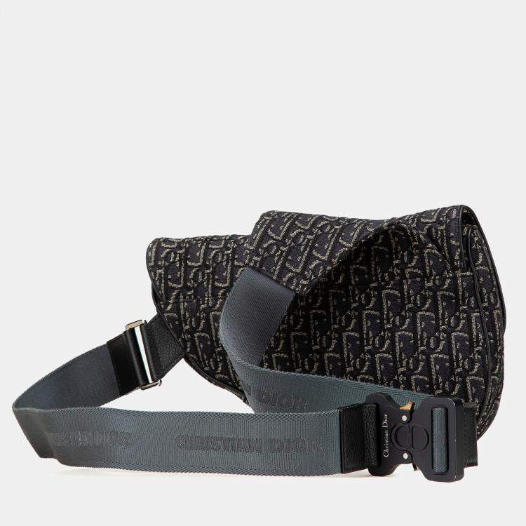 مملوكة مسبقًا Dior Black Oblique Canvas Saddle Crossbody