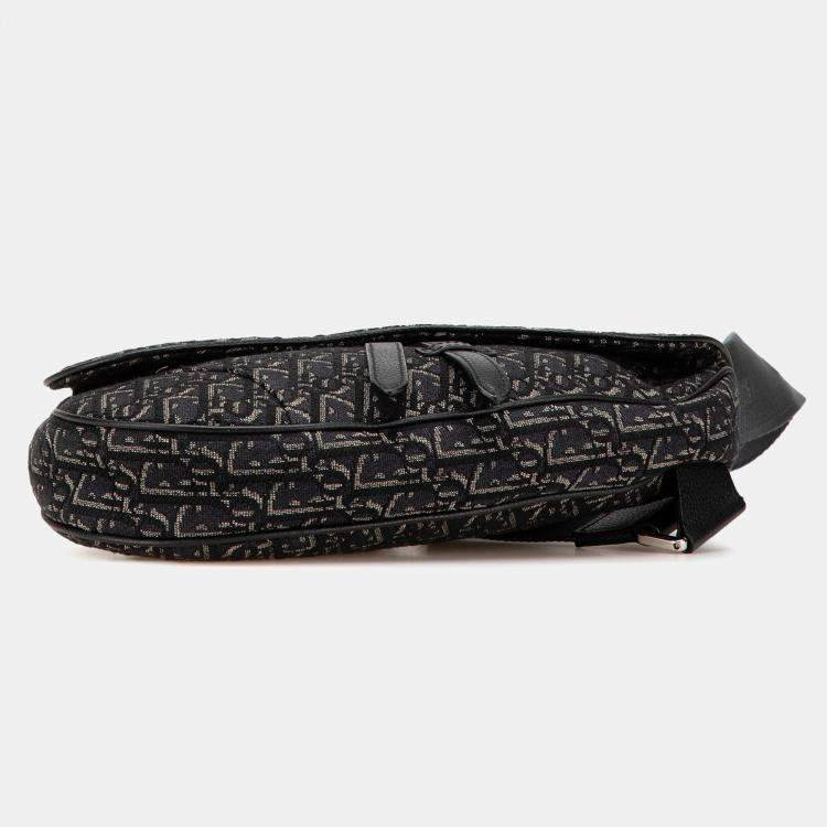 مملوكة مسبقًا Dior Black Oblique Canvas Saddle Crossbody