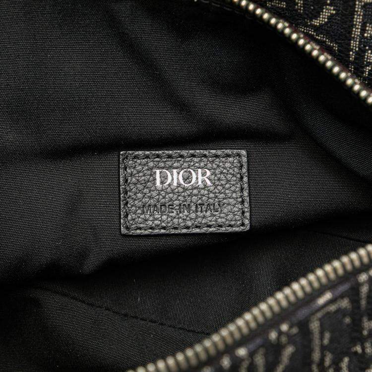 مملوكة مسبقًا Dior Black Oblique Canvas Saddle Crossbody