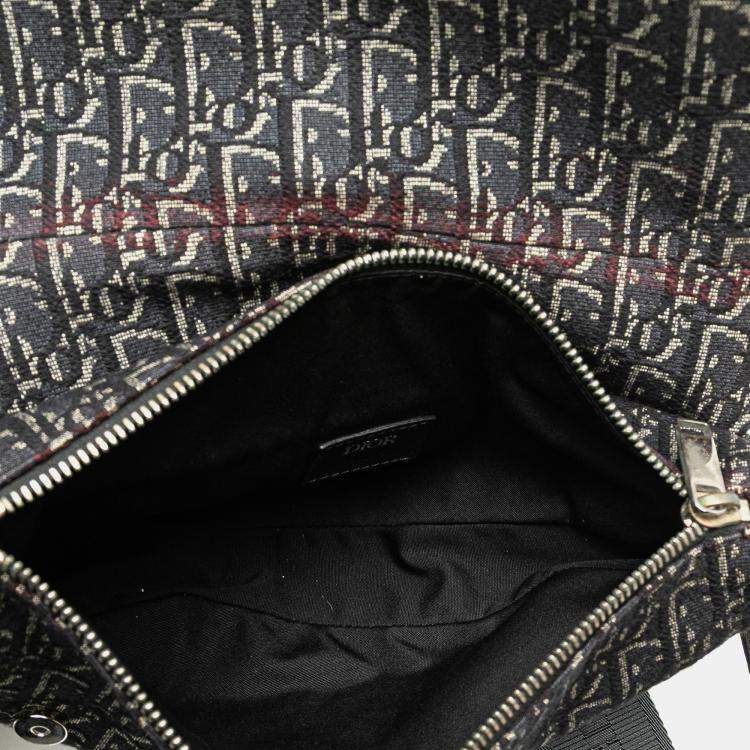 مملوكة مسبقًا Dior Black Oblique Canvas Saddle Crossbody