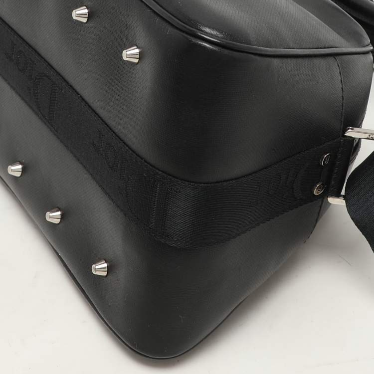 Pre Owned Dior Black Leather Crytal Hook Bowling Bag