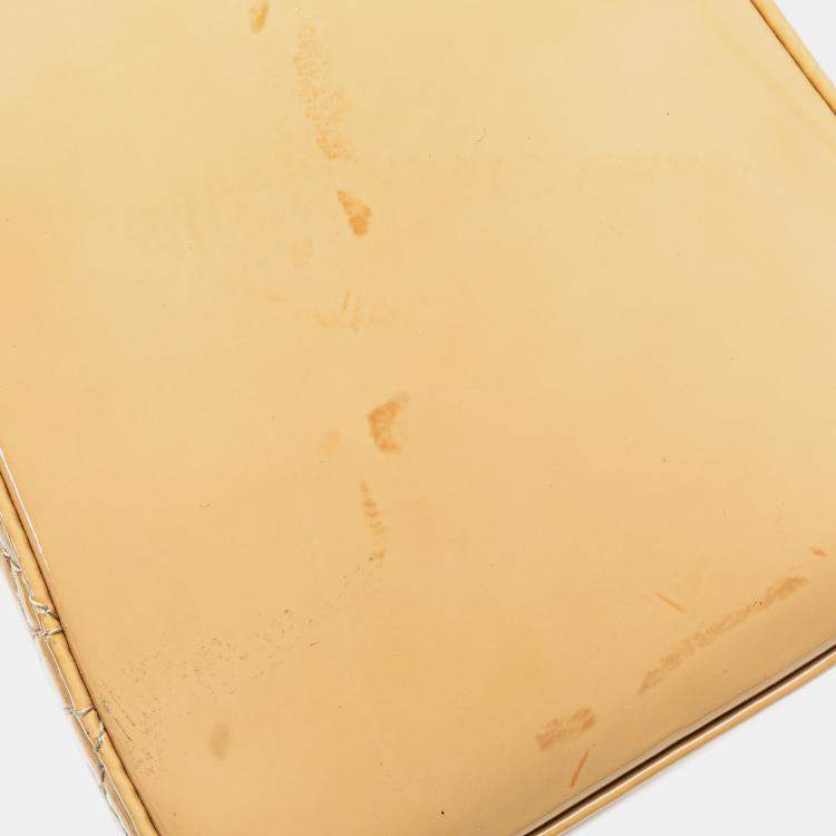 Pre Owned Dior Beige/Brown Large Patent Cannage Lady Dior