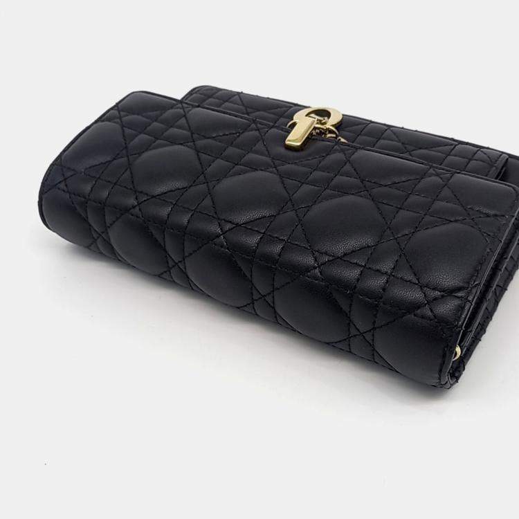 Pre Owned Dior Black Leather Miss Dior Chain Pouch