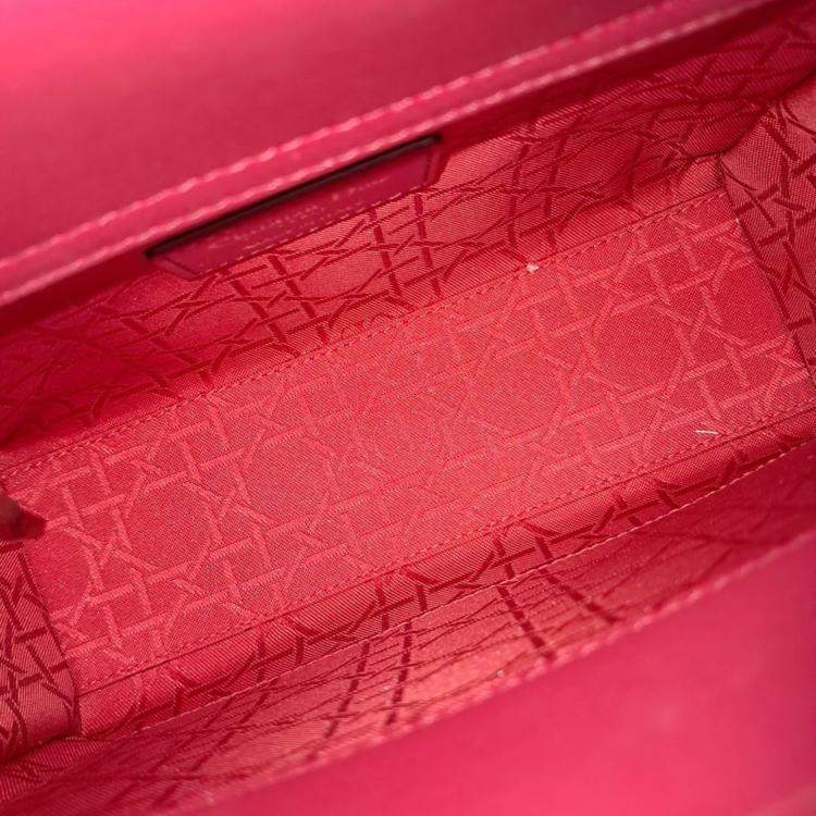 Pre Owned Dior Red Leather Cannage Lady Bag Small