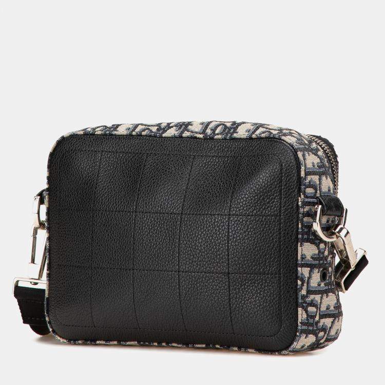 Pre Owned Dior Navy Blue Oblique Canvas Safari Crossbody